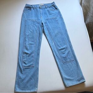 CARLEEN blue cotton denim straight‎ leg carpenter utility chore painter jeans